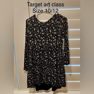 Target Kids Casual Dress - Black with Pink Floral